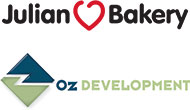 Logos for Julian Bakery and Oz Development